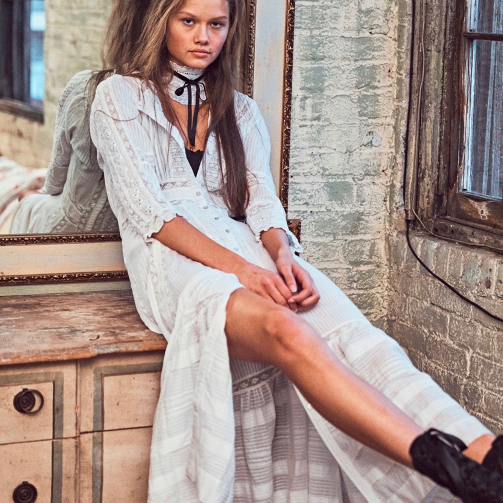 LoveShackFancy Selma Dress Antique White Size 0